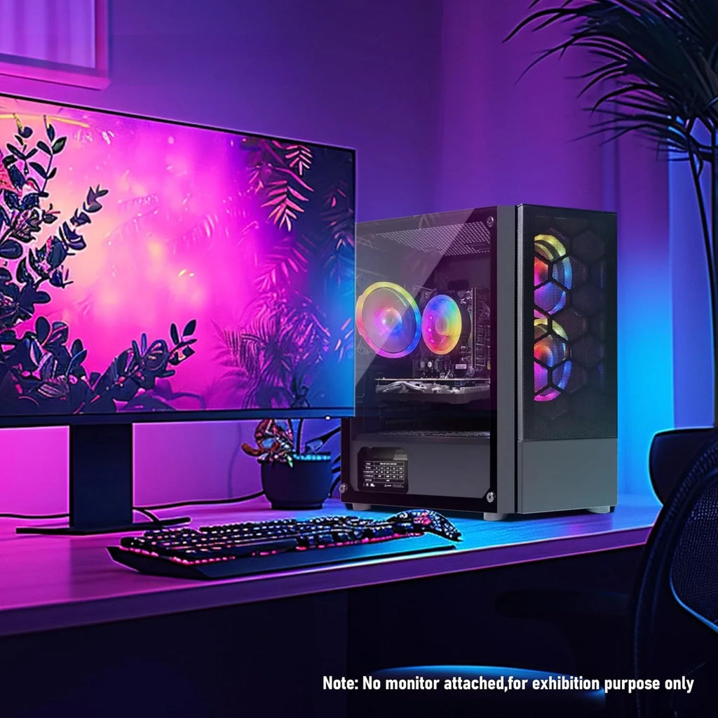 POPULAR Gaming PC Desktop, Intel 10th Gen G5905 3.5G, Radeon RX 580 16G, 16G DDR4, 1TB SSD, WiFi, BT 5.0,Factory Direct Sales
