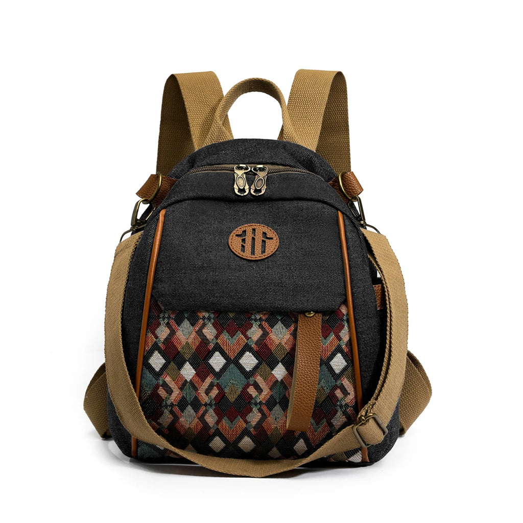 Women's Bags 2026 New Canvas Women's Crossbody Bag Single Shoulder Small Square Bag Trendy Mom Bag Ethnic Style