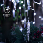 LED Solar   Icicle Curtain String Lights Droop Outdoor Garden Wedding Light New Year Droop 0.5M 0.6M 0.7M Christmas Decoration