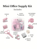 8pcs Mini Office Supply Kits Mini School Supplies – includes Mini Stapler,Scissors, Staple Remover, Staples, Tape Dispenser