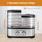 240W Food Dehydrator, Dehydrator for Food and Jerky, Fruits, Herbs, Veggies, 5 BPA-Free Trays Dishwasher Safe