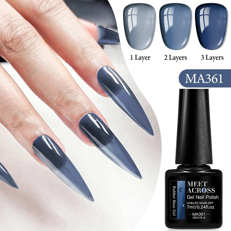 7ml Nude Rubber Base Gel, 68 Colors, DIY Nail Art Supplies Gel for Nails Design, UV LED Soak Off, Easy to Apply, Long Lasting