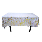 Gold Dot Disposable Tablecloths Plastic White Black Tablecloths for Birthday Wedding Party Waterproof Rectangle Desk Table Cover