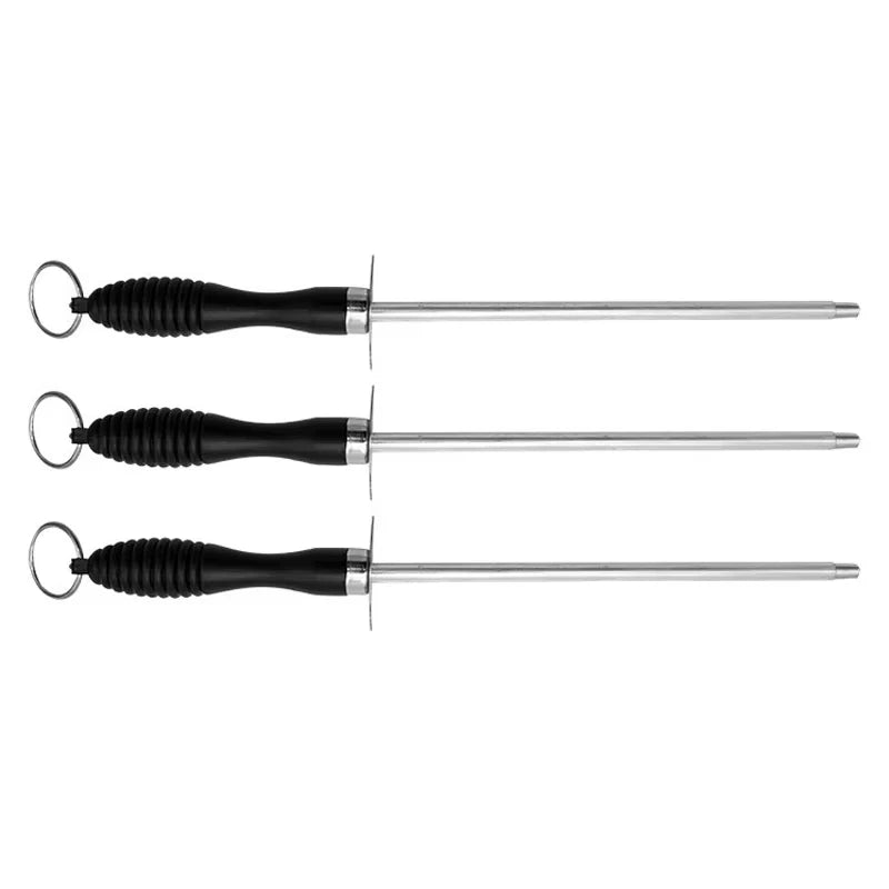 Kitchen Tool Carbon Steel Knife Sharpening Steel,Knife Sharpener With Hanging Holes (10 Inches)