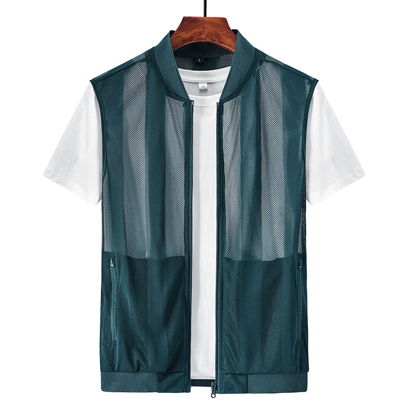 Summer Ultra-thin Men's Vest Women Sleeveless Shoulder Vest Sports Thin Undershirt Light and Breathable Outdoor Angling Tourism