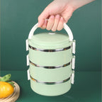 3 Layers Portable Stainless Steel Thermal Lunch Box Multi-Purpose Microwave Bento Box With Lids Leakproof Food Container Box