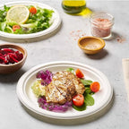 50-Pack 9-Inch Food-Grade Disposable Dinner Plates - Convenient Leak-Proof & Microwave-Safe for Picnics Parties Daily Takeout