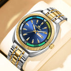 New Gear Ring Steel Strip Watch For Men Doubles Calendar Night light Large Dial Waterproof Male Fashion Quartz Clock Watches