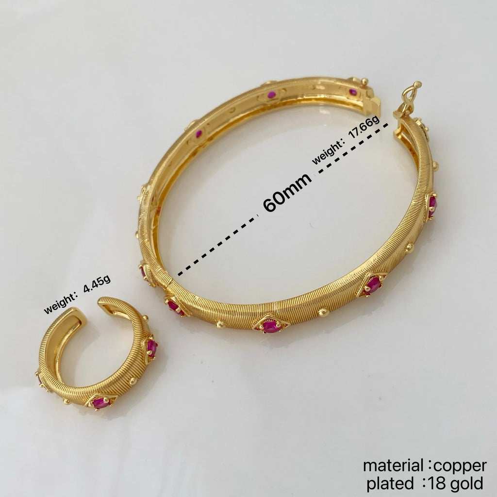 European and American New Style Palace Retro Brushed Diamond-Studded Open Bracelet for Women Exquisite Versatile Bangles