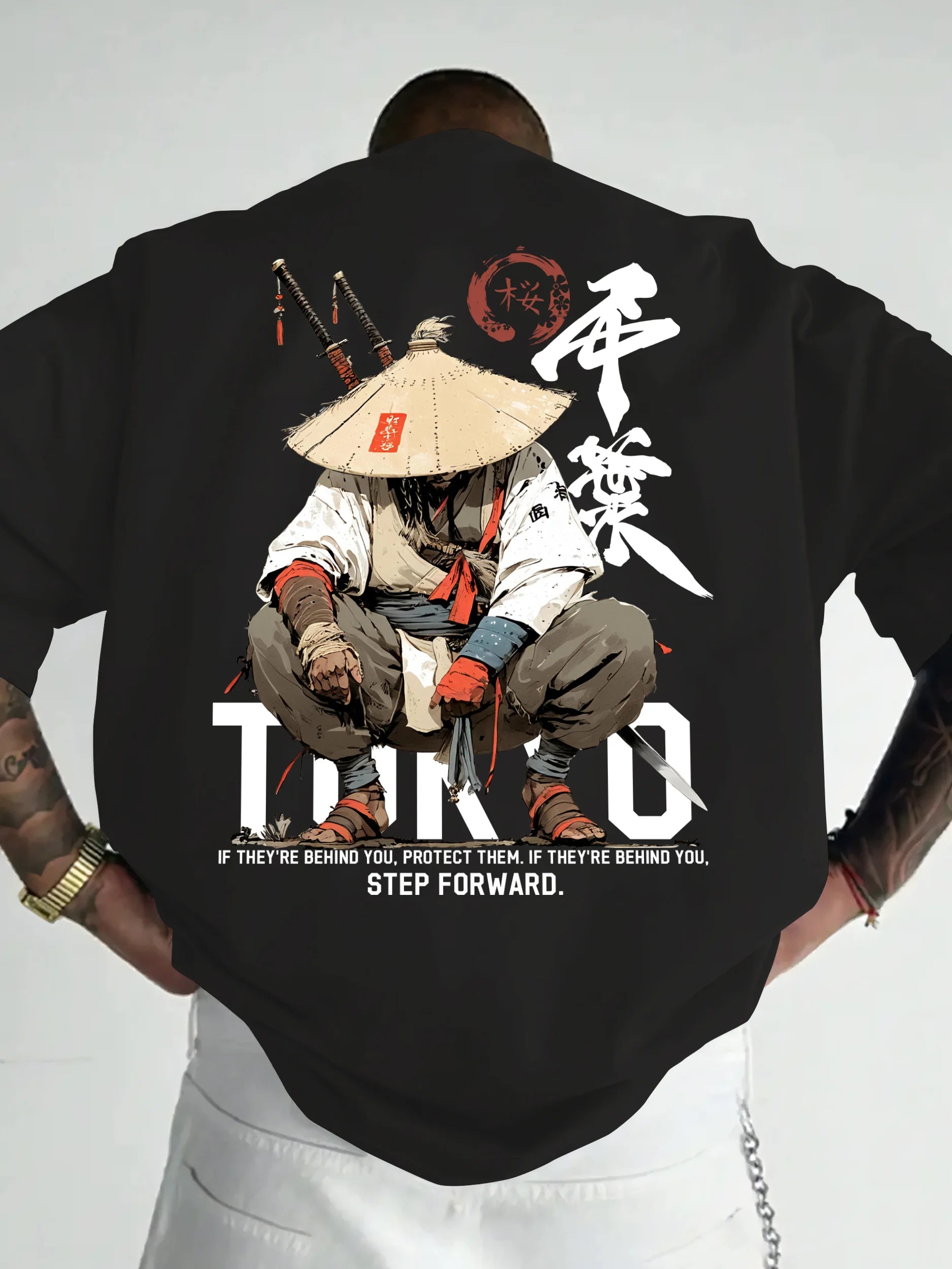 Anime Samurai Tokyo Warrior 100% Cotton Men Women Summer-Autumn Daily Sport Outdoor Leisure Loose Short-Sleeve Street TShirt Top