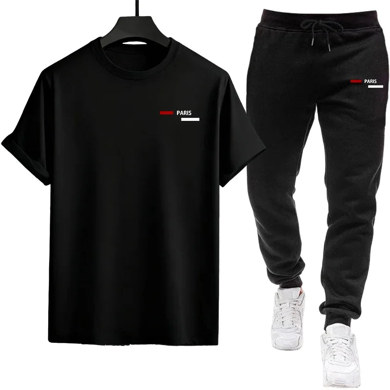 Men's Tracksuit Casual Jogging Sports Single Piece Versatile Short-sleeved T-shirt and Sport Pants Daily 2026 Summer Outdoors