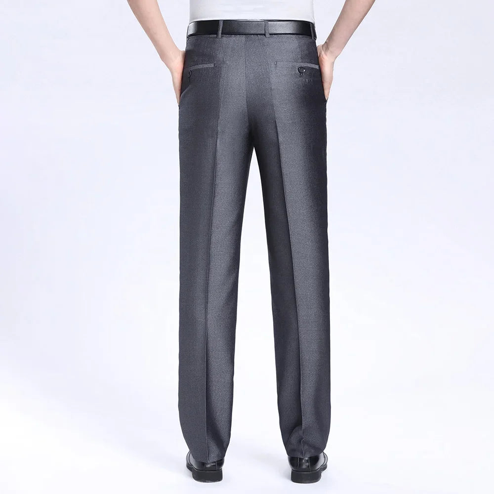 2021 Men Business Silk Suit Pant Plus Size 29-56 Spring Summer New Fashion Formal Men Casual Pant Buckle Trousers For Male