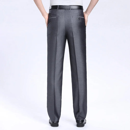 2021 Men Business Silk Suit Pant Plus Size 29-56 Spring Summer New Fashion Formal Men Casual Pant Buckle Trousers For Male