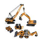 Engineering Diecast Tower Crane Forklift Bulldozer Excavator Vehicle Model Toys for Boys Alloy+Plastic Tractor Inertial Driving