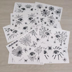 10 Sheets Halloween Eyebrow Stickers Spider Web Tattoo Stickers Body Makeup Waterproof Temporary Tattoo Halloween Fake Tattoo