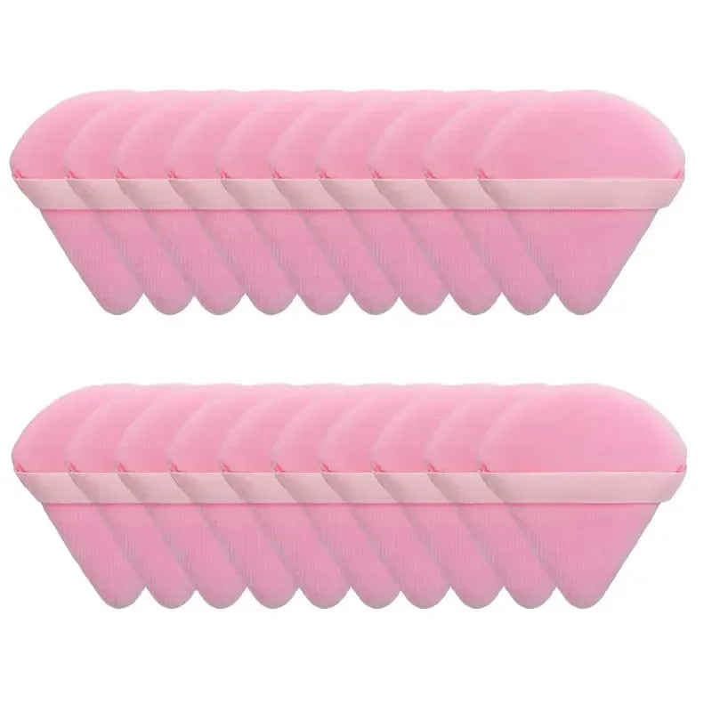 2/5/10/20Pcs Triangle Velvet Powder Puff Pizza Flours Mini Face Makeup sponge Cosmetics Washable Lightweight Makeup Tool
