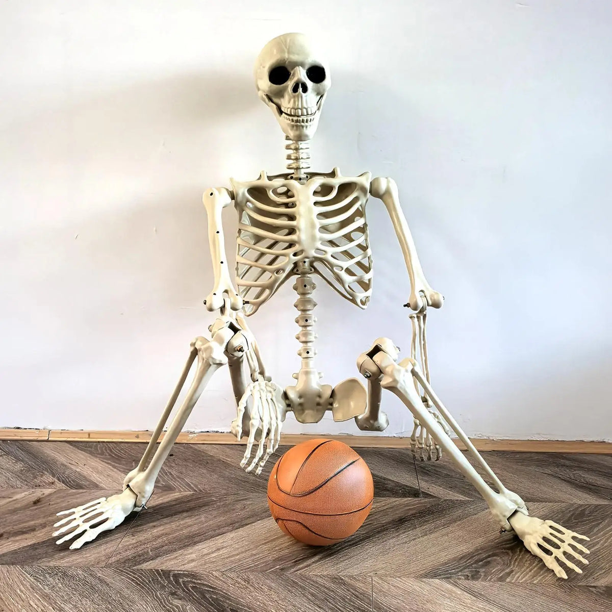 Halloween Realistic Body Bones Life Size Human Skeleton With Posable Joints Simulation Skull Ornament Haunted House Horror Props
