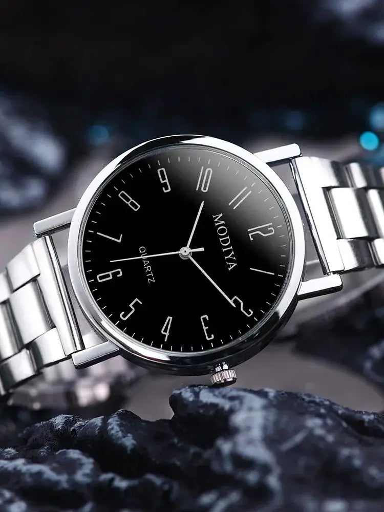 New Men's Fashion Business Steel Strip Watch Trendy High Beauty Quartz Watch Decorative Gift Watch