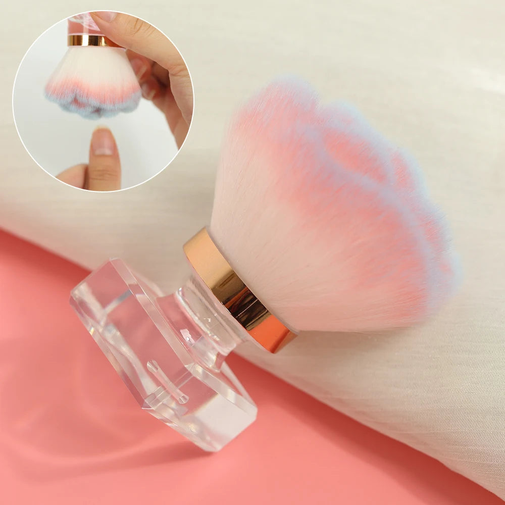 Nail Art Dust Brush for Nails Plastic Handle Powder Remove Soft Cleaning Nail Brush For Manicure Gel Nail Accessories Tool