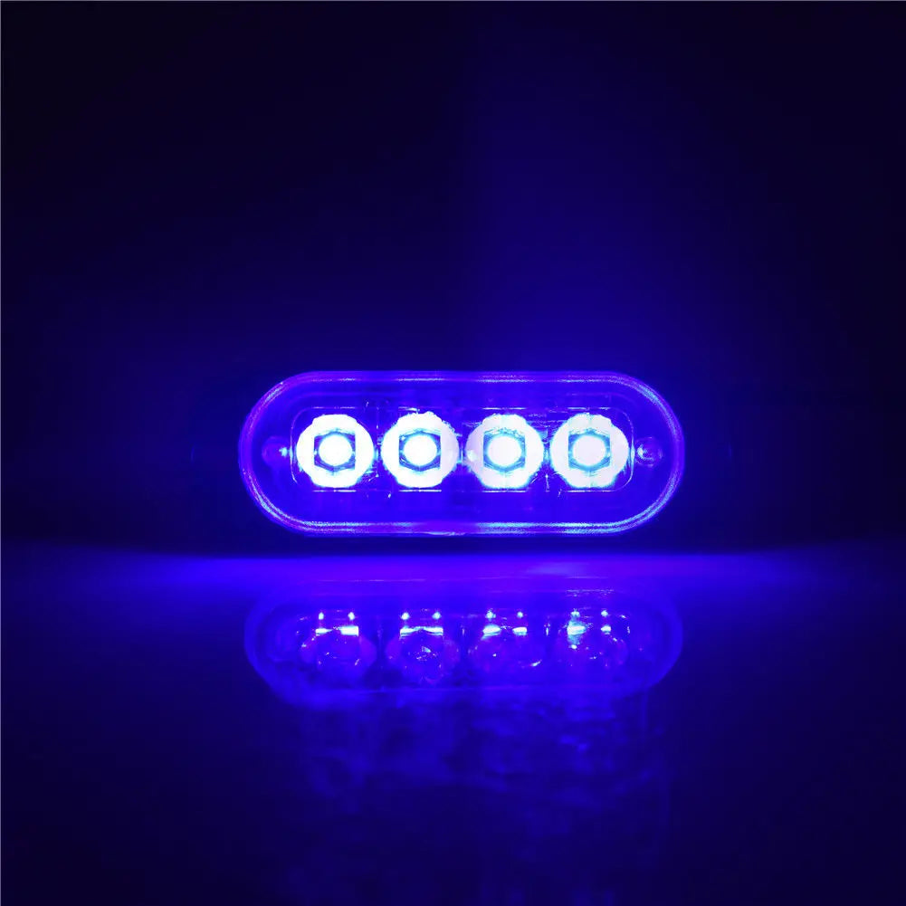 Car 4LED Strobe Light For Car 12V 24V Emergency Signal Lamps Strobe Warning Light Auto Truck Flashing Lighting
