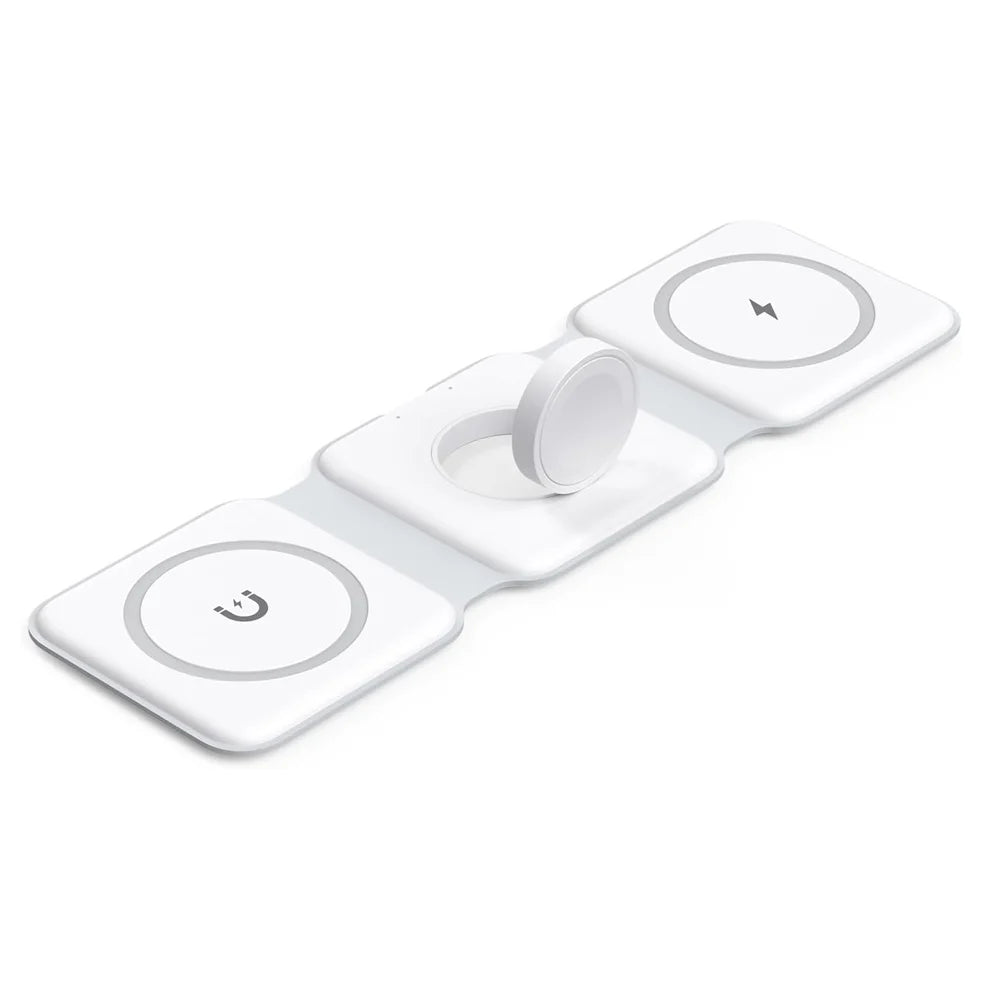 3-In-1 Foldable Magnetic Wireless Charger | Portable And Travel-Friendly | Compatible with Iphone 12-15 Series, Airpods 2/3/Pro