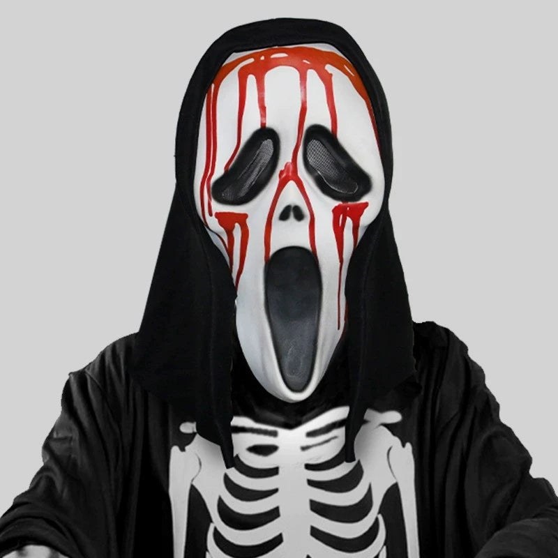 Quality Halloween Movie Scream Horror Face Mask Realistic Creepy Ghost Masks Stick Tongue Out Funny Scary Cosplay Costume Props