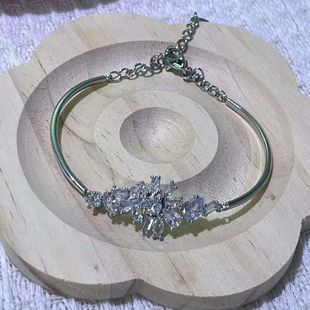 Bracelet Original Jewelry Fine Candy Blue Green Big Bracelet Gifts for Women Luxury Chain Suitable for parties Christmas holiday