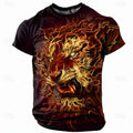Funny 3D Tiger Print Men's T Shirt Hip Hop Trend Harajuku Streetwear Casual O-neck Loose Tops Summer Fashion Animal Pattern Tees