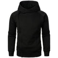 Autumn winter men's solid color hooded top Long sleeve side zipper design hoodie