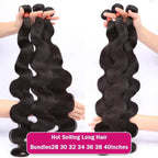 32 38 40 Inch Body Wave 3 4 Bundles Remy Human Hair Brazilian Hair Weave Bundles Wavy Double Hair Weft Bundles Weave Extensions