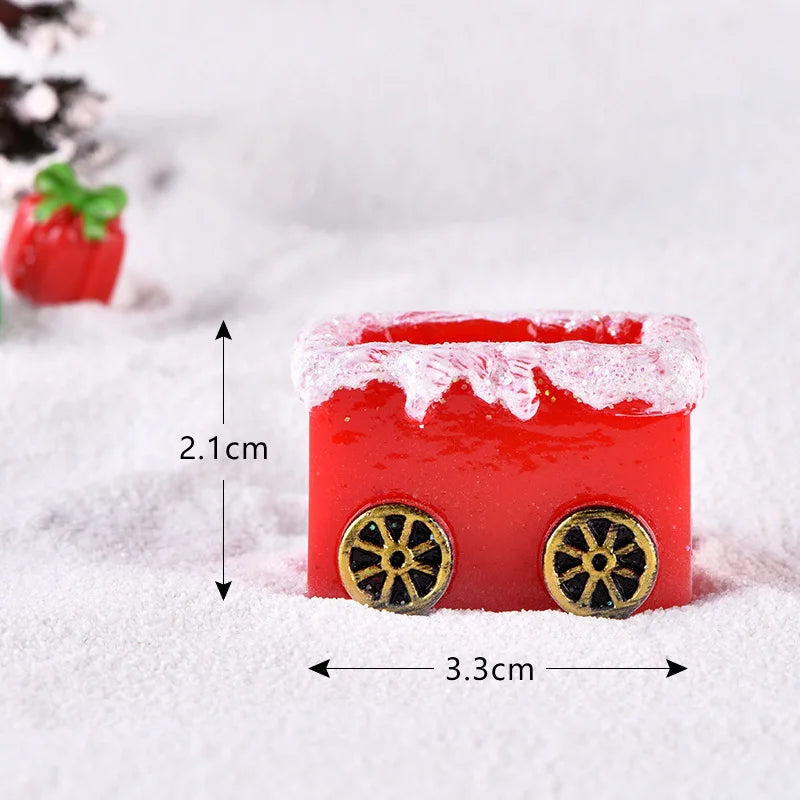 New Christmas Deer Santa Claus Sled Tree Snowman Figurine Doll House Home Decor Miniature Garden Decoration Accessories Modern