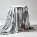 Shiny Sequin Round Tablecloth Sparkly Fabric Table Cover Wedding Banquet Party Decor Multi Round Sizes Available