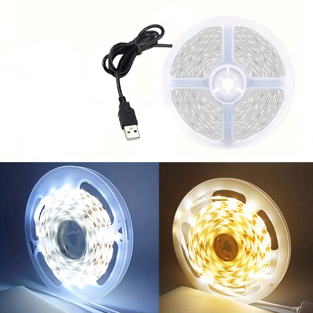 LED Strip Lights 5V White/Warm White Flexible LED Light,can be pasted,cuttable Home Decor Lamp for TV Backlight Cabinet Lighting