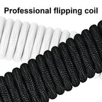 Coiled Keyboard Cable Type C To USB-A Mechanical Keyboard Cable Detachable Metal Aviator Double Sleeved Wire For Gaming Keyboard