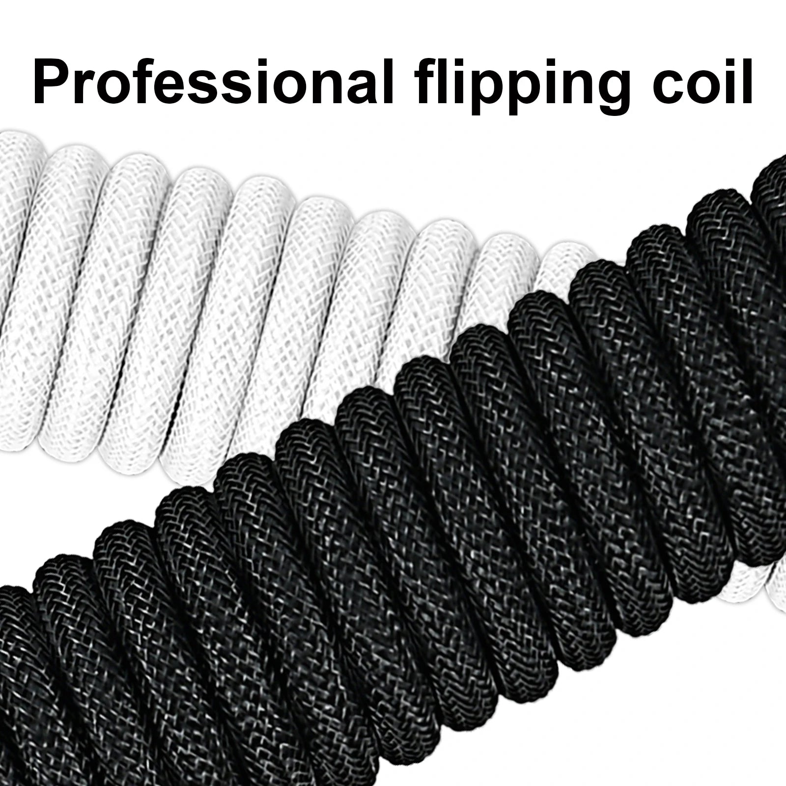 Coiled Keyboard Cable Type C To USB-A Mechanical Keyboard Cable Detachable Metal Aviator Double Sleeved Wire For Gaming Keyboard