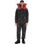 Adult Kids Demogorgon Cosplay Pajamas Onesie Fall Winter Thicken Cannibal Flower Costume Flannel Fabric Pajamas Halloween Suit