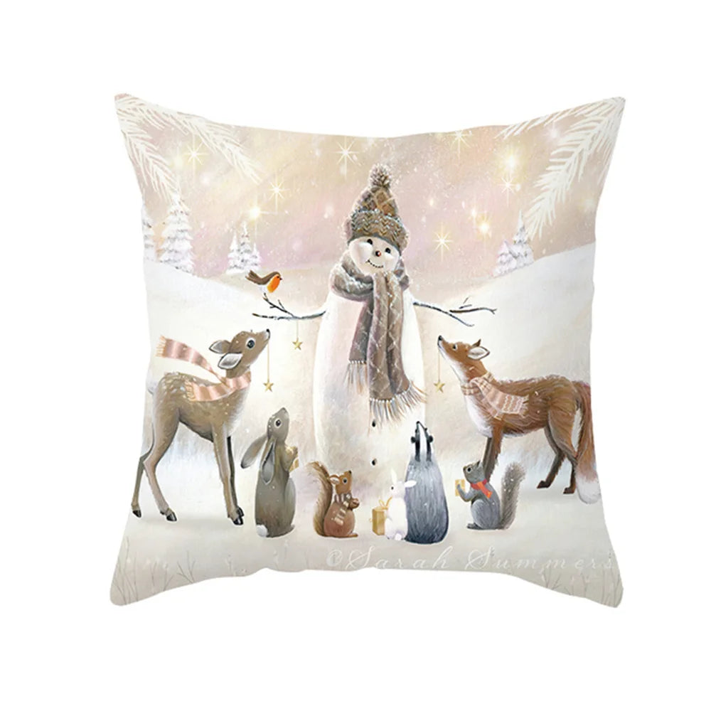 45CM Merry Christmas Cushion Cover Pillowcase 2023 Christmas Decorations for Home Ornament Happy New Year Christmas Decor 2022