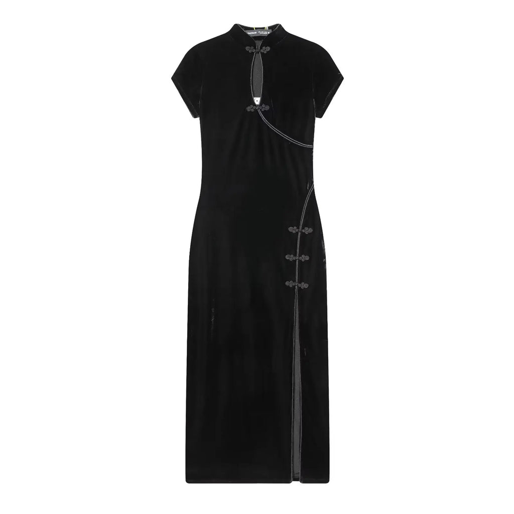 Women's Dress 2026 Autumn New Chinese Style Cheongsam Long Dresses For Women Chic Fashion Velvet Slim Elegant Dress ﻿