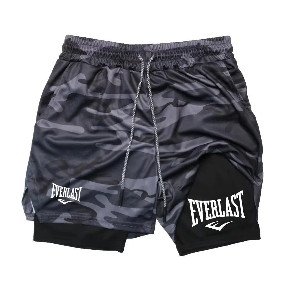 Men Running Shorts 2 in 1 Double-deck Sport Shorts Sportswear Gym Fitness Short Pants Training Jogging Bottom Men's Clothing