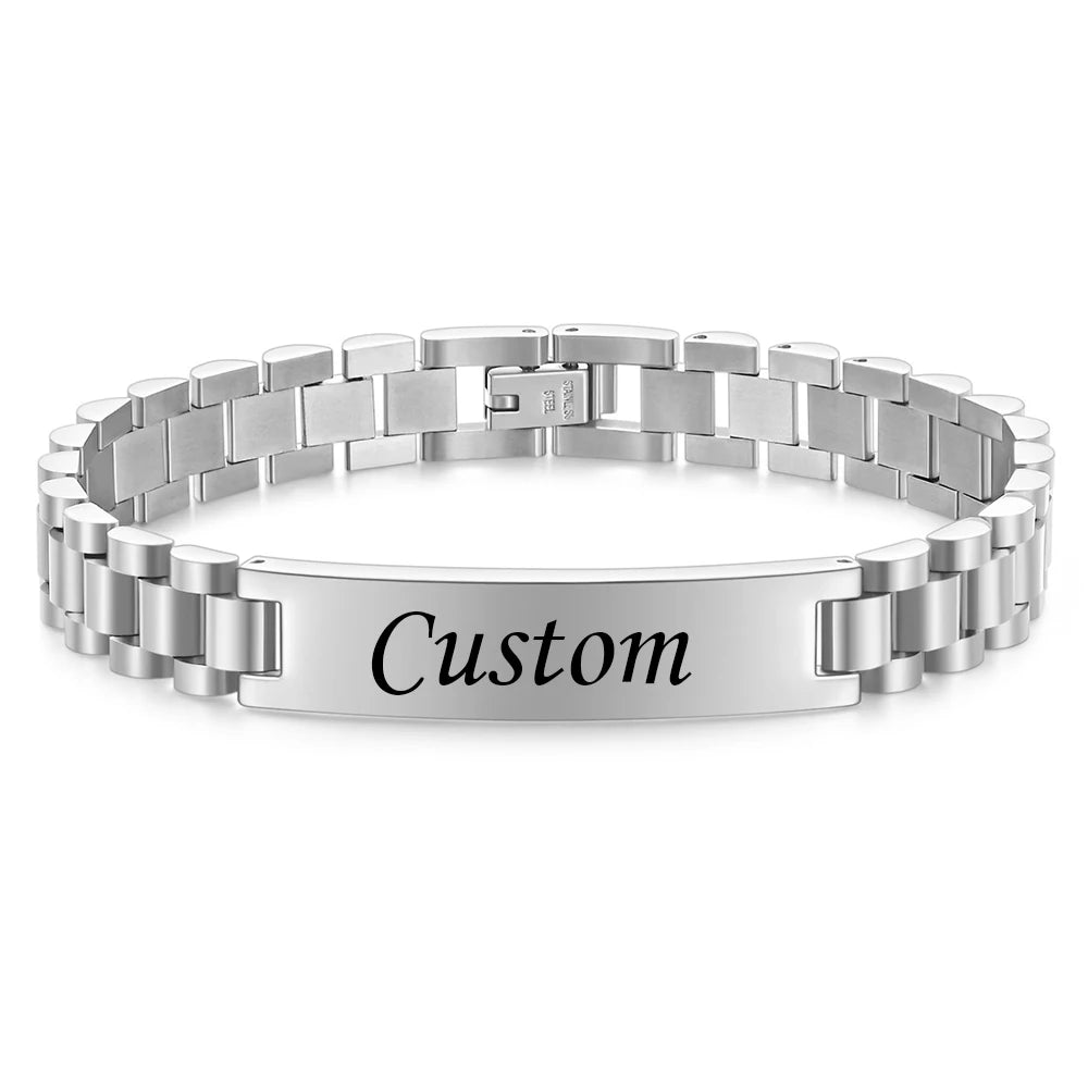New Fashion Watch Chain 10mm Smooth Titanium Steel Bracelet for Men Customizable Personalized  Male Gentleman Business Gift