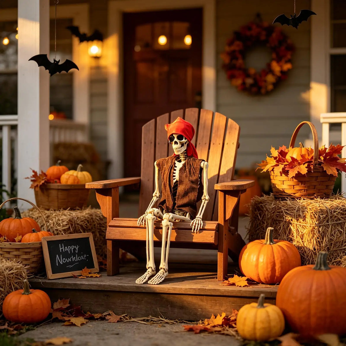 Halloween Realistic Body Bones Life Size Human Skeleton With Posable Joints Simulation Skull Ornament Haunted House Horror Props