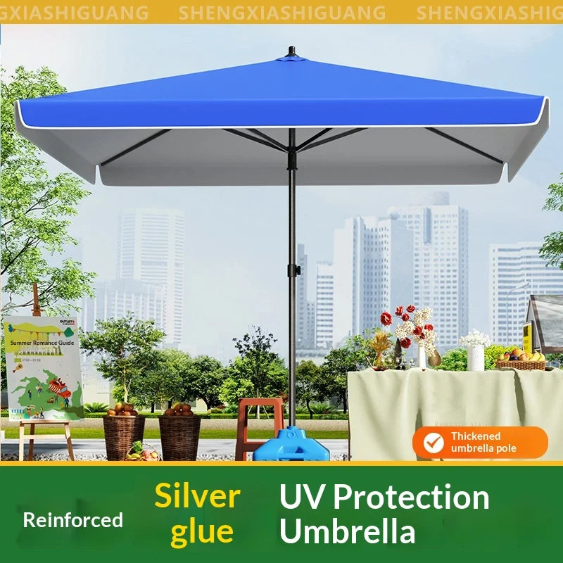Heavy Duty Outdoor Market Umbrella Base Patio Square Stand Sun Rainproof UV Resistant Stable for All Weather Without a base