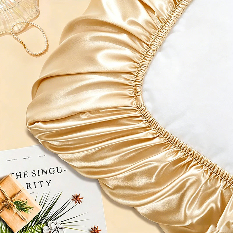 Satin Decorative Pillowcases for Hair Protection Elastic Band Cushion Covers Luxury Silky Fabric Travel Beddingroom Pillow Cover