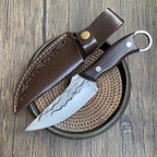 Handmade forged knife with sheath, high carbon stainless steel kitchen chef knife, suitable for multifunctional gifts such as