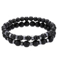 2pcs/set Beaded Bracelet Men Lava Stone Agate Tiger Eye Bead Charm Men Women Bracelet Sets Jewelry Best Gifts Pulsera Hombre