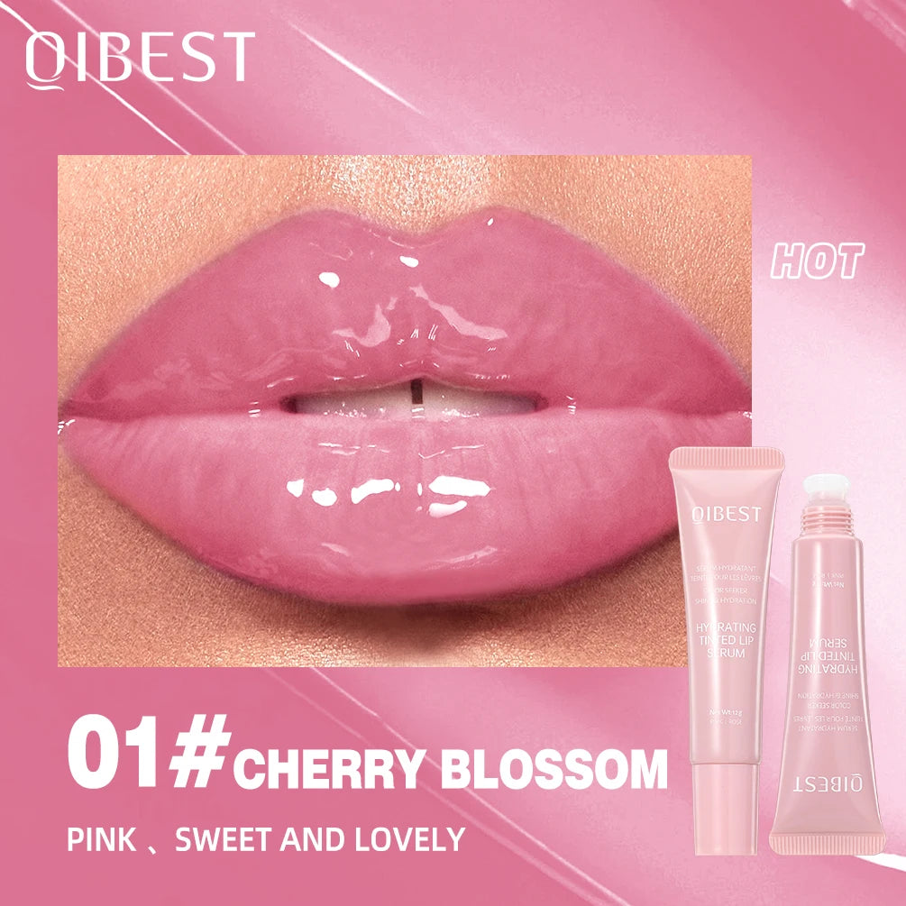 QIBEST 6 Colors Watery Crystal Jelly Lip Oil Balm Moisturizing Smoothing Lip Lines Jelly Pout Lip Gloss Glass Lip Glaze Cosmetic