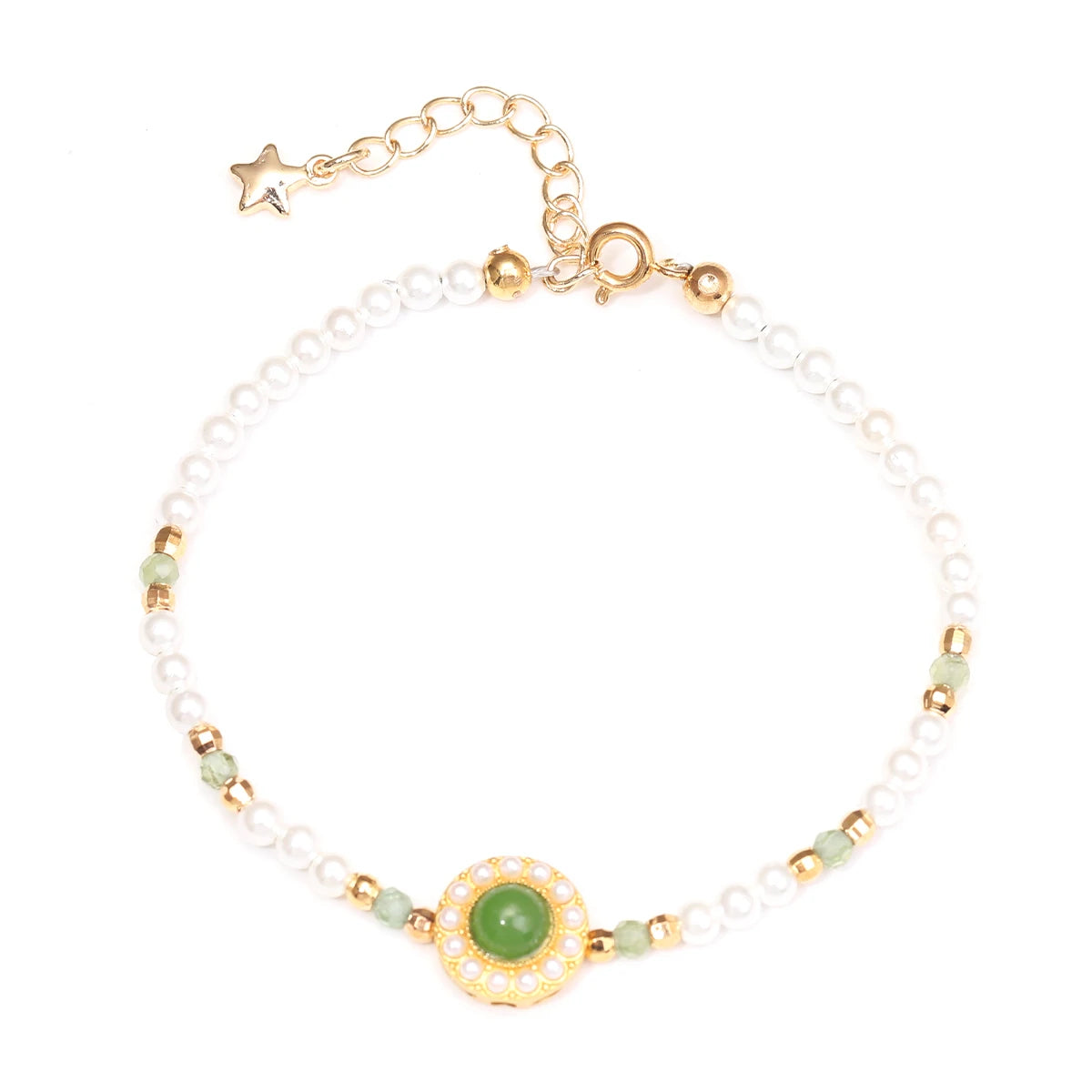 Green Gventurine Bracelet For Girl Friendship Simple Freshwater Pearl Bracelets For Women Pulseras Femme Boho Jewelry Giftt