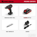 YEVOLT Electric Drill 20V Brushless Li-ion Compact Cordless 21+1 Driver Handheld Screwdriver Power Tools YVGBD20DU2 Series