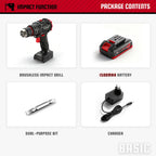 YEVOLT Electric Drill 20V Brushless Li-ion Compact Cordless 21+1 Driver Handheld Screwdriver Power Tools YVGBD20DU2 Series