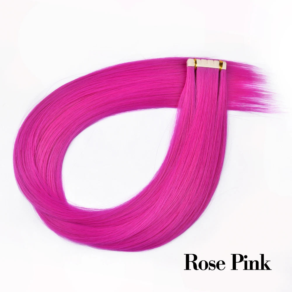 Synthetic Straight Tape In Hair Extensions 10pcs Natural Hair Extension 24inch For Women Invisible Double Sided Free Style